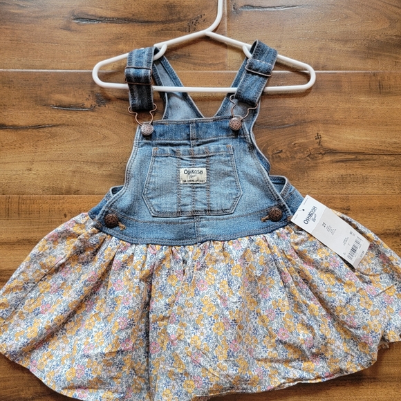 Demin and floral overall dreas - Picture 1 of 2